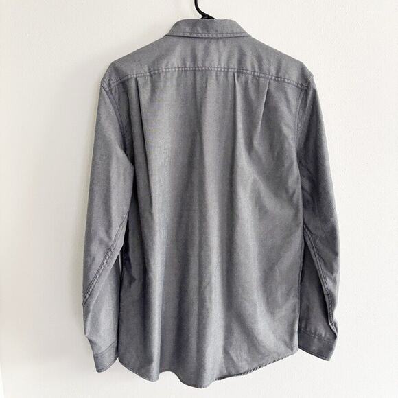 Eddie Bauer Men's Medium Favorite Cabin Flannel Shirt Gray/Navy Button Down - Picture 2 of 8